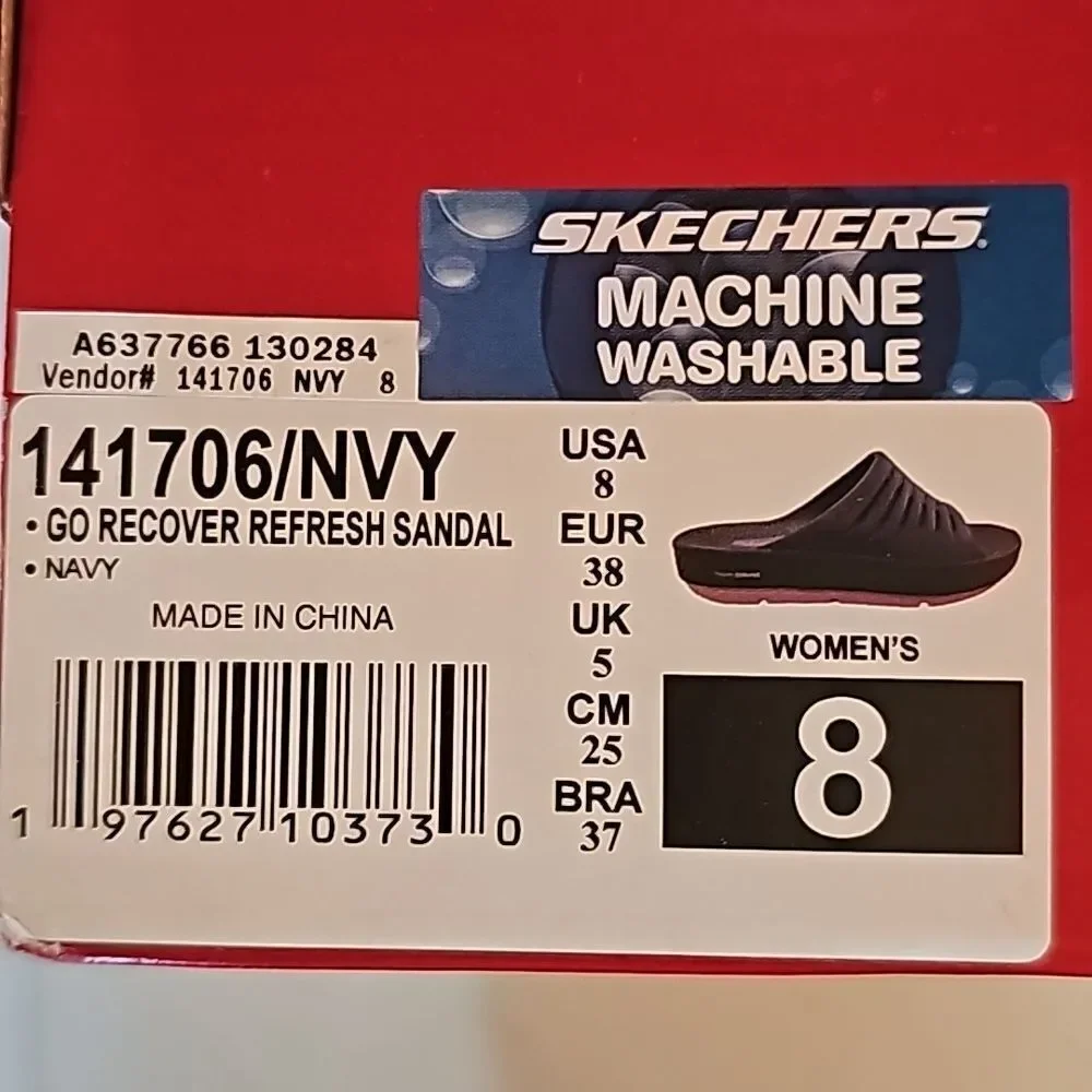 New Sketchers Go Recover Sandal in Navy, Size 8 - Picture 5 of 6